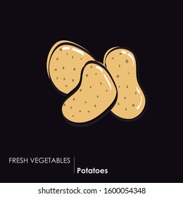 Drawing of some potatoes. Logo made with loose lines of potatoes.