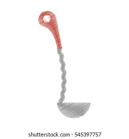 drawing soup ladle kitchen and cooking utensils vector illustration eps 10