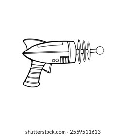A drawing of a space gun