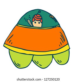 Drawing spaceship cartoon