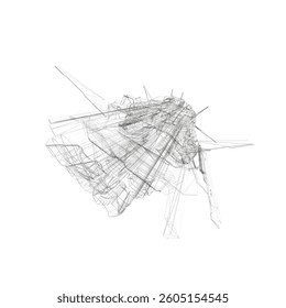 A drawing of a spaceship with a white background. The spaceship is shown from different angles, with the top and bottom views being the most prominent. The spaceship is sleek and modern