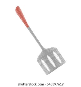 drawing spatula kitchen and cooking utensils vector illustration eps 10