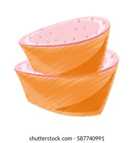 drawing sponge cake pastry sweet vector illustration eps 10