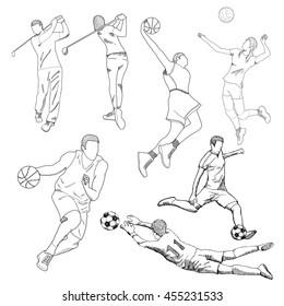 Drawing of sport element .Vector eps10