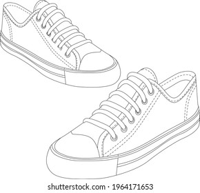 Drawing Sport Shoes Cartoon Vector Illustration Stock Vector (Royalty ...