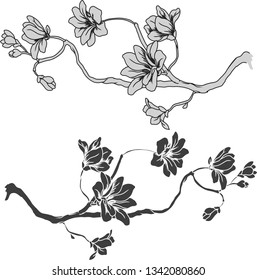 drawing sprig of chinese cherry