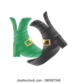 drawing st patricks day boot vector illustration eps 10