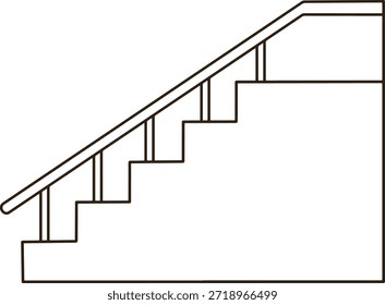 eine Zeichnung einer Treppe mit einem Handlauf