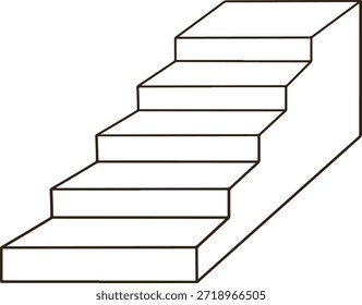 Eine Zeichnung einer Treppe mit vielen Stufen.