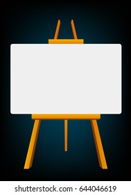 Drawing stand and white canvas graphic vector