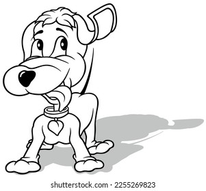 Drawing of a Standing Cute Doggy with Tongue Out - Cartoon Illustration Isolated on White Background, Vector