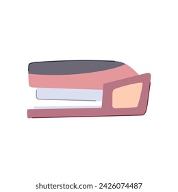 drawing stapler cartoon. supplies school, tool pencil, knife notebook drawing stapler sign. isolated symbol vector illustration