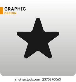 Dibujo de una estrella. Un icono de estrella en un estilo plano. Gráficos de silueta. Icono de vector simple. Icono de estrella para el diseño.