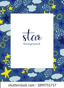 Material de fondo de la ilustración del vector del cielo estrellado de dibujo