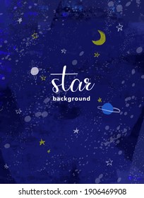 Drawing starry sky vector illustration background material