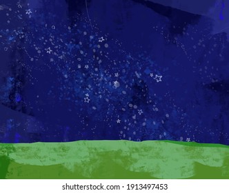 Drawing starry sky vector illustration background material
