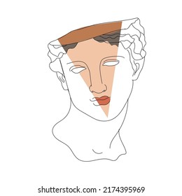 Drawing of statue, bust, statue stylish vector design.