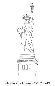 drawing Statue of Liberty, vector