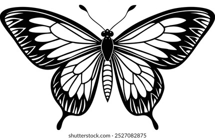 Desenho estêncil borboleta vetor arte.