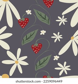 drawing strawberry pattern.fabric, paper, postcard design