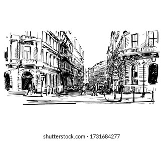 Drawing City Street Images Stock Photos Vectors Shutterstock