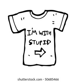 drawing of i'm with stupid tee
