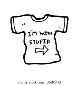 drawing of i'm with stupid tee