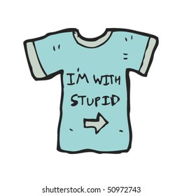 drawing of I'm with Stupid tee