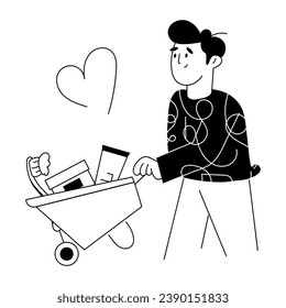 Drawing stye illustration of self care