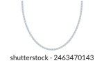 Drawing Style Of Gorgeous Silver Chain Isolated On White Background, Silver Jewelry Vector Illustration.	