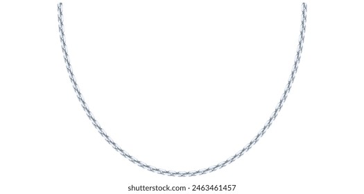 Drawing Style Of Gorgeous Silver Chain Isolated On White Background, Silver Jewelry Vector Illustration.	