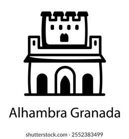 Um ícone de estilo de desenho de alhambra granada 