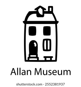 Drawing style icon of allan museum architecture 