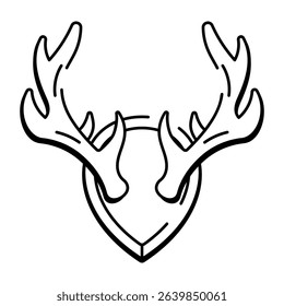 A drawing style icon of antler mount
