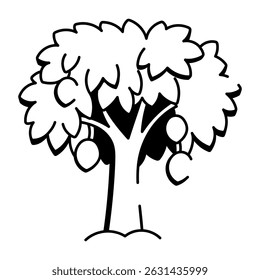 A drawing style icon of breadfruit tree
