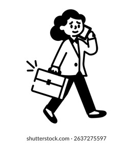 A drawing style icon of business lady
