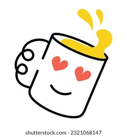 A drawing style icon of coffee mug 