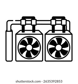 A drawing style icon of cooling system

