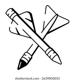 A drawing style icon of crossbow bolt
