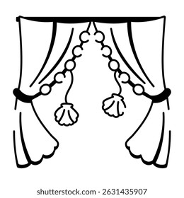 A drawing style icon of curtains
