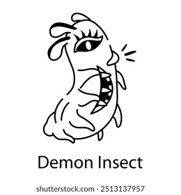 A drawing style icon of demon insect