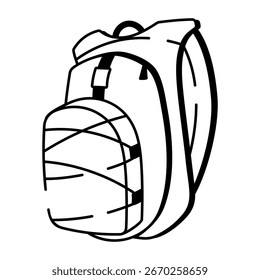 Um ícone de estilo de desenho que denota um pacote de hidratação