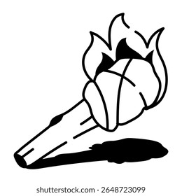 Um ícone de estilo de desenho representando a tocha de fogo
