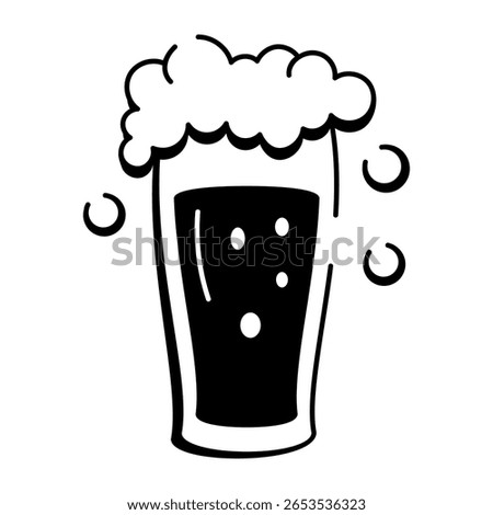 A drawing style icon depicting pub pint
