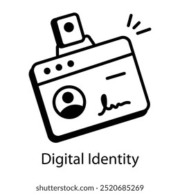 Un icono de estilo de dibujo de identidad digital 