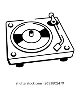 A drawing style icon of dj turntable
