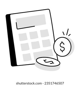 A drawing style icon of financial calculation