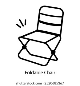 A drawing style icon of foldable chair 