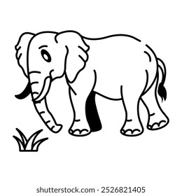 Drawing style icon of hungry elephant 