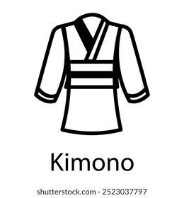A drawing style icon of kimono 